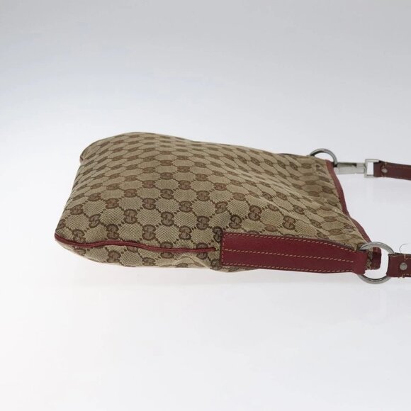 GUCCI GG Canvas Shoulder Bag Beige Silver 113013 Auth bs24171 - Picture 6 of 16